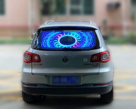 透明な車の後部窓のLED表示9-36Vはプログラム可能な無線電信を入れた