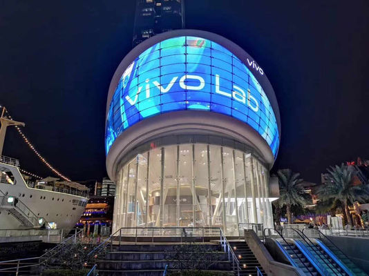 1R1G1B透明なLEDのフィルムの表示、4000mcd LEDのカーテン・ウォールの表示
