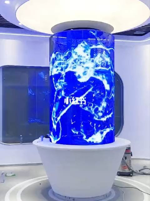 シリンダーP3.9 - 7.8の国家の星LEDの透明な表示