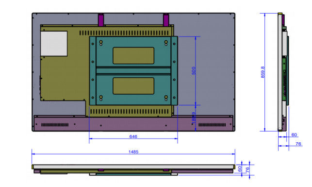 強くされたガラスLCDのタッチ画面、学校のための80KHz 65インチLCDのモニター
